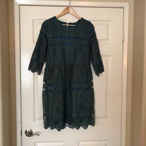 Green Embroidered Dress.